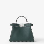 FENDI Peekaboo ISeeU Small Multicolor sage Selleria bag with 556 hand-sewn topstitches